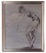 AR TOM MERRIFIELD (born 1932) "Ballerina" watercolour on linen, signed lower right 75 x 60cms