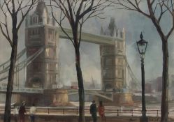 AR DAVID GRIFFIN (20th century) Tower Bridge oil on canvas signed lower right 34 x 48cms