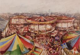 AR FRITH MILWARD (1906-1982) Fairground watercolour, signed lower right 32 x 46cms