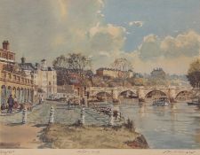 AR BERT WRIGHT (born 1930) "Richmond" coloured print, signed, numbered 323/350 and inscribed with