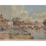 AR BERT WRIGHT (born 1930) "Richmond" coloured print, signed, numbered 323/350 and inscribed with