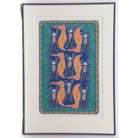 AR SALLY MORGAN (born 1951) "Men and Ducks" coloured print, signed, numbered 19/50 and inscribed "