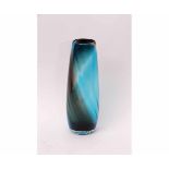 Large cylindrical Murano glass vase decorated with shades of blue, 42cms high