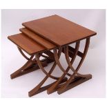 Set of three mid-century teak nesting tables by Nathan Furniture, graduated sizes