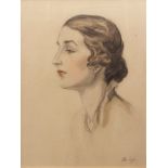 AR OLIVE SNELL (circa 1888-1962) Portrait of Lady Barlow, nee Diana Helen Kemp pencil and