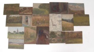AR RONALD BENHAM, RBA, NEAC (1915-1993) Landscape studies etc group of 17 oils on board/panel