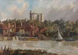 AR DAVID GRIFFIN (20th century) Windsor Castle from the river oil on canvas, signed and dated 77