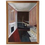 AR MODERN SCHOOL (20th century) "The Bath House Hotel" oil on canvas 90 x 67cms