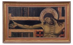 AR RONALD BENHAM, RBA, NEAC (1915-1993) Christ on the Cross oil on canvas 37 x 68cms