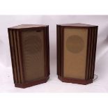Two Tannoy "Canterbury" vintage loudspeakers in teak cabinets (NB: these speakers have different