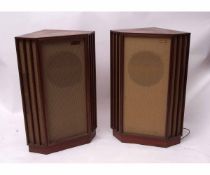 Two Tannoy "Canterbury" vintage loudspeakers in teak cabinets (NB: these speakers have different