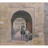 AR LEIGH PARRY (born 1919) "Stable arch, Badminton" watercolour, signed lower left 49 x 56cms