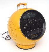 Retro Weltron portable 8-track stereo tape player - model 2001, in yellow plastic, with original box