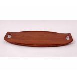 Mid-century Dansk teak surf-board tea tray, designed by Jens Quistgaard, 60cms x 30cms