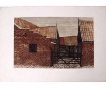 AR VALERIE THORNTON, RE (1931-1991) "Nedging" coloured etching and aquatint, signed, dated 81,