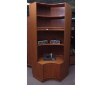 Retro G-Plan corner semi-circular shelf unit, 200cms high