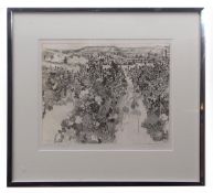 AR ANTHONY GROSS (1905-1984) "Vineyard" black and white etching, signed, numbered 15/70 and