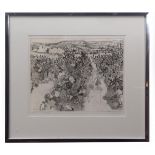 AR ANTHONY GROSS (1905-1984) "Vineyard" black and white etching, signed, numbered 15/70 and