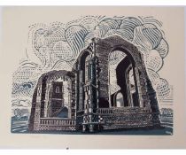 AR JAMES DODDS (born 1957) "Covehithe" linocut, signed, numbered 17/50 and inscribed with title in