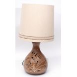 West German pottery lamp and shade