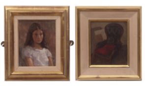 AR RONALD BENHAM, RBA, NEAC (1915-1993) "Portrait of a young girl" oil on board, initialled and
