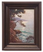 AR JEAN KEULEYAN LAFON (1886-1973) Coastal view oil on panel, signed lower left 21 x 15cms