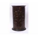 Arts & Crafts copper and cast iron umbrella stand, 66cms high