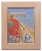 AR JANE IVIMEY (contemporary) "Walking the dog" pastel, signed and dated 96 lower right 36 x 27cms