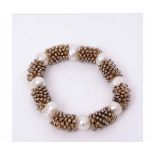 Circa 1980 natural "blister" pearl and bead expanding bracelet