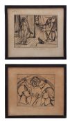 AR H GLICENSTEIN Biblical scenes two black and white etchings, both signed in pencil to lower margin