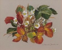 AR PAMELA DAVIS, VPRMS, SWA, FSBA (20th century) "Strawberry plant" watercolour, signed lower