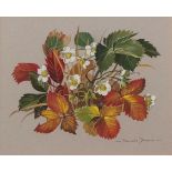 AR PAMELA DAVIS, VPRMS, SWA, FSBA (20th century) "Strawberry plant" watercolour, signed lower