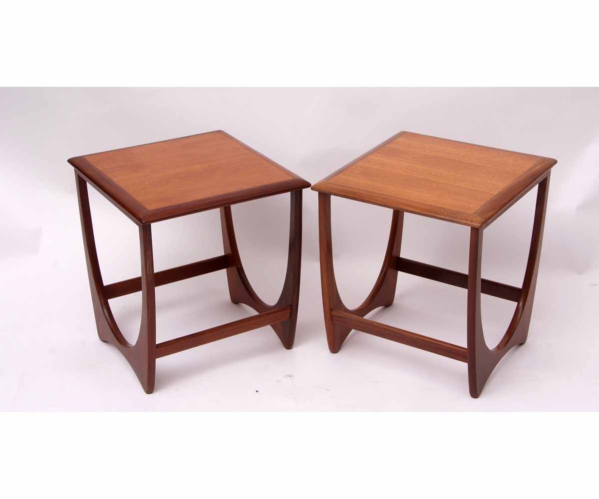 Pair of mid-century G-Plan teak side tables, 43cms wide (2)