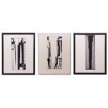 AR DAVID CARR (1915-1968) New York Skylines group of three mixed medias all signed, assorted