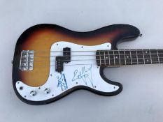 Signed Encore blaster series E4 electric bass guitar (signed), NB this guitar has a removable signed