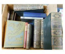 Two boxes mixed including assorted pictorial cloth titles etc