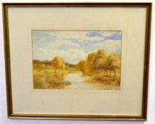 Thomas Pyne, signed and one dated 1910 pair of watercolours, Country landscapes, 23 x 33cms (2)