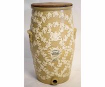 Lipscombe & Co salt glazed stoneware patent combination water filter with a pine cover, with