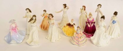 Extensive collection of small sized Royal Doulton ladies