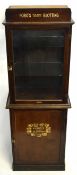 Good quality mahogany Ford's gold and metal advertising cabinet inscribed "Fords Blotting", with