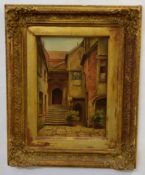 Alfred W Darby, signed and dated 1911, pair of oils on board, "Bishops Bridge" and "Strangers Hall",