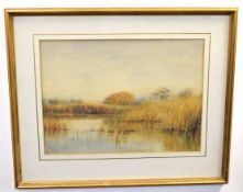 G Parr, signed and dated 1905, watercolour, Broads scene, 29 x 40cms