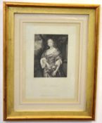 After Sir Peter Lely, engraved by T Wright, pair of antique black and white engravings, Mrs