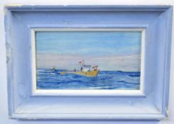 Patrick Kearney, signed and dated 88, watercolour, Fishing boat at sea, 12 x 20cms