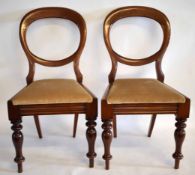 Set of six Victorian mahogany balloon back dining chairs