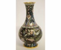 Baluster cloisonne vase decorated in typical fashion, 28cms high