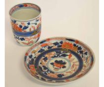 Chinese Imari style beaker and saucer