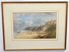 19th century English School watercolour, Old Cromer, 22 x 34cms