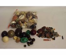 Collection of seashells and other quartz items