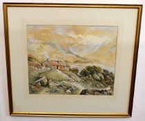 R Stevens, signed watercolour, Scottish/Irish landscape, 29 x 35cms